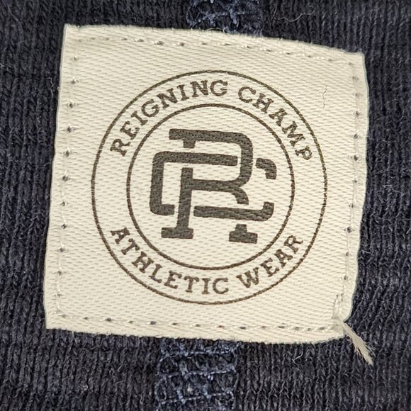 Reigning Champ Navy Cotton Slub Long Sleeve Henley - Picture 2 of 5